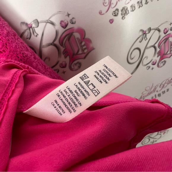 Victoria’s Secret dress bra top vintage, crocheted, pink floral, babydoll halter - Picture 8 of 13